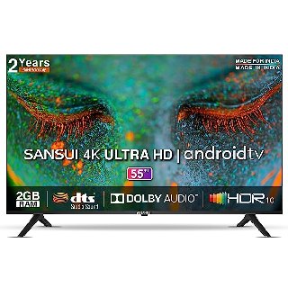Sansui 55 inches 4K Ultra HD Android LED TV at Rs.29490 (After 1000 coupon & Rs.2500 Bank off0