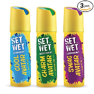 Flash Deal (Till 12:00 AM): Pack of 3 - Set Wet Deodorant Spray Perfume Cool at Rs 294