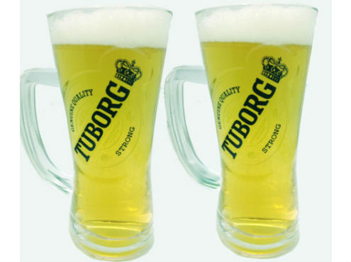 Set Of 2 TUBORG Beer Bar Attractive Premium Glass Mug 250 ml
