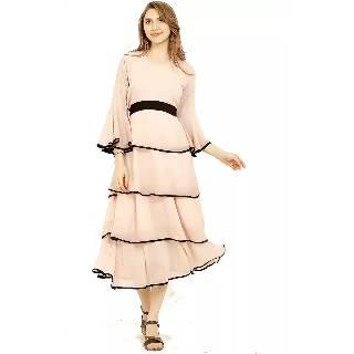 Women Fit and Flare Pink Dress at Rs 474 | MRP 999