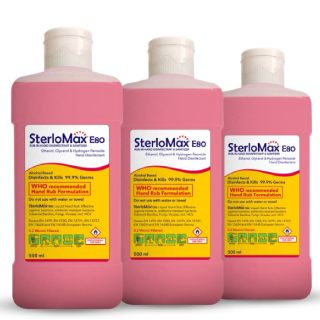 Pack of 3 | 500 ML 80% Ethanol-based Hand Rub Sanitizer  at 37% OFF