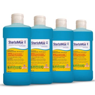 Pack of 4 | 500 ML - 75% Isopropyl Alcohol-based Hand Rub Sanitizer at Rs.1000