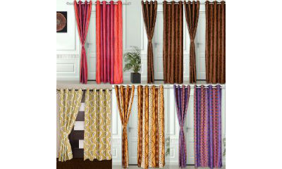 Story @ Home Polyester Eyelet Door Curtains - Set Of 4