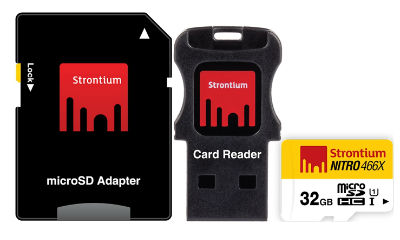 Strontium 32GB Nitro Micro SD Card 70MB/S (3in1) with Adapter & Card Reader