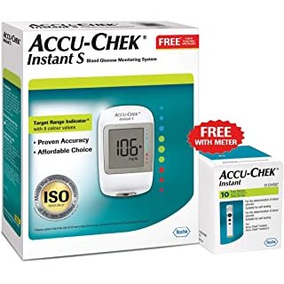 Accu-Chek Instant S Glucometer with Free Test Strips, 10 Count at Rs.947