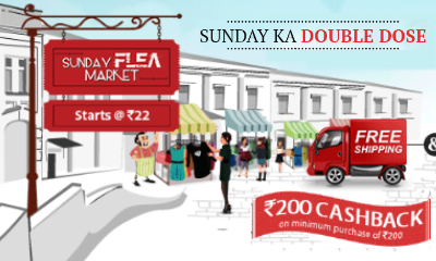 Sunday Flea Market Products Rs.200 Cashback On Rs.200