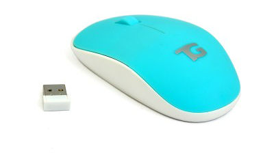 TacGears Rose Wireless Optical Mouse (USB, Light Blue)