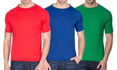 TerraVulc Solid Men's Round Neck T-Shirt (Pack of 3)