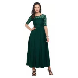 Women Maxi Green Colour Dress