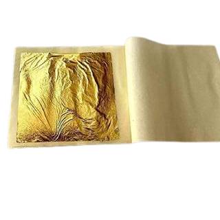 Sgls Gold Leaf 10pcs Gold Vark Sheets Pure Foil Leaf 24K Baking,Food for Anti-Aging Facial Spa Craft Gilding (Gold75"MM 50"MM)