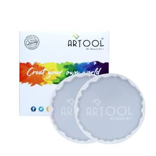 Buy Artool Nolaai Agate Coaster Round Set of 2 (125 MM) Silicone Molds for Resin, Coaster Molds for Resin Casting