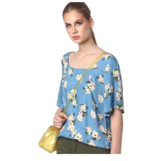 Get Upto 50% Off On Floral Print Top with Flared Sleeves