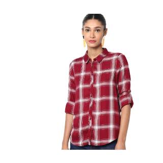 Upto 50% Off On DNMX Checked Shirt with Roll-Up Sleeve Tabs