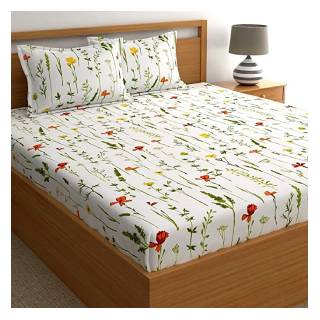 Home Ecstasy 100% Cotton King Bedsheets with 2 Pillow Covers Cotton,  (9ft X 9ft)