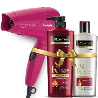 50% off - TRESemme Shampoo + Conditioner + Philips Hair Dryer  Combo