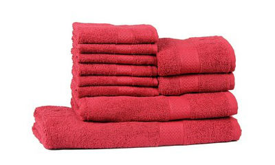 Trident Red 10 Piece Towel Set