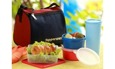 Tupperware Multicolour Plastic Lunch Box With Bag - Set of 4