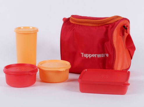 Tupperware Red colour Best Plastic Lunch Box Set of 4