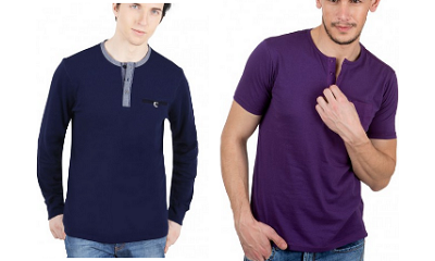 Upto 50% Off On FreeCultr Men's Henley T-shirts