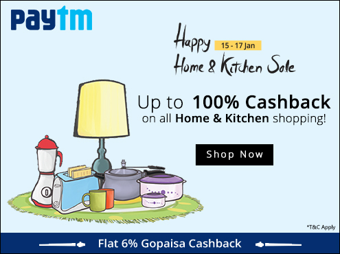 Upto Rs.100% CashBack On Home & Kitchen Shopping