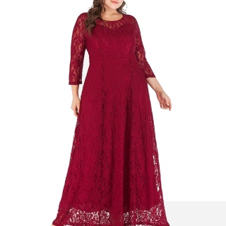 Flat 20% off on Plus Size Contrast Lace Tunic Dress at best price