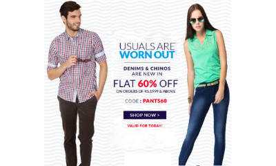 Usuals Are Worn Out Sale: Flat 60% Off On Orders Of Rs.1999 & Above