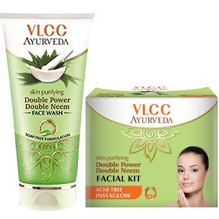 VLCC Ayurveda Skin Purifying Double Power Double Neem Facewash & Facial Kit