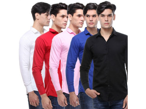 Vsi Brands Combo Of 5 Slim Fit Casual Shirts For Men