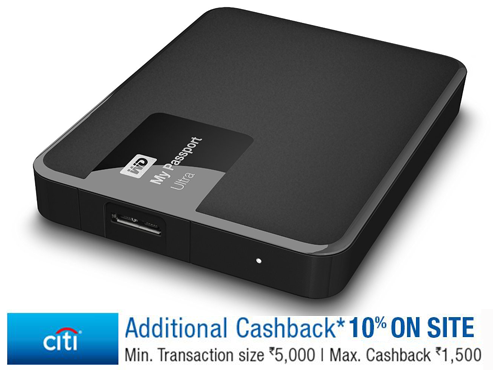 WD 1TB Portable External Hard Drive + Extra 10% with Citi Bank