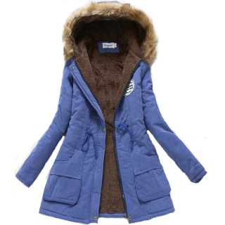 Women winter thicken hooded cotton fur warm Coat