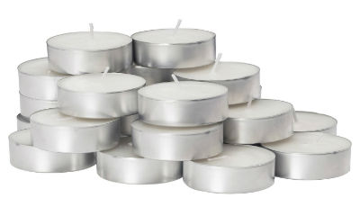 WonderKart Smokeless Tea Light Round Candles Pack of 50 (White)