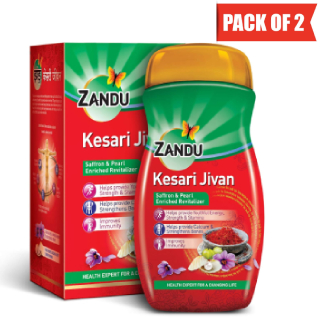 Zandu Kesari Jivan (900g) (Pack of 2) + Ayurvedic Sanitizer (500 ml) at Rs.629 (After 25% off via  SBI Credit Card & Rs.269 GP Cashback )