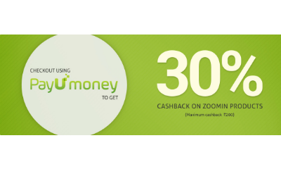 Zoomin 30% Cashback with PayUMoney wallet