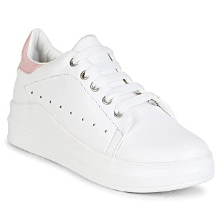 PrasKing Premium White Canvas Casual Sneaker Shoes for Women