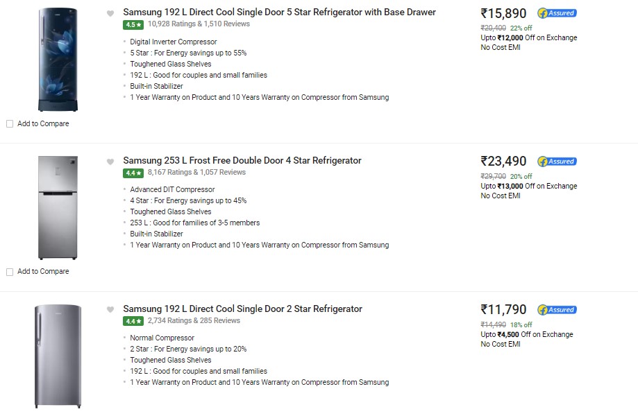 Refrigerator Diwali Offers 2019 Upto 35 Off On Single